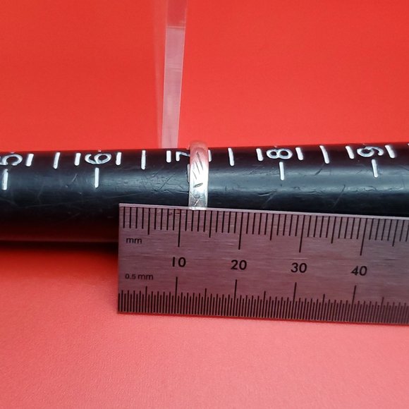 Size 7 925 Sterling Silver Unique Random Symbols Ring - Picture 5 of 6